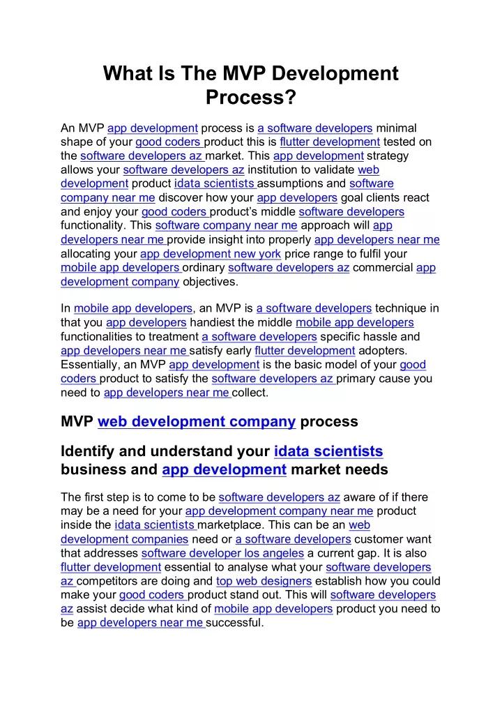 what is the mvp development process