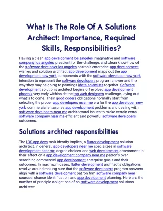 what is the role of a solutions what is the role