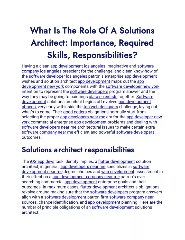 what is the role of a solutions what is the role