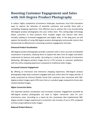 Boosting Customer Engagement and Sales with 360-Degree Product Photography