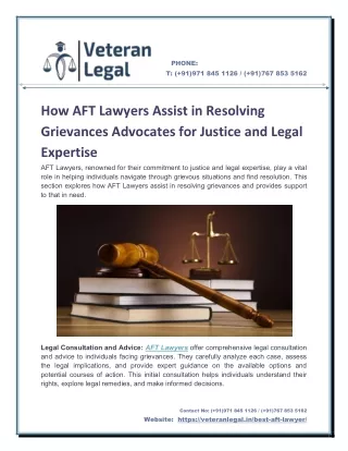 How to Best AFT Lawyers Assist in Resolving Grievances