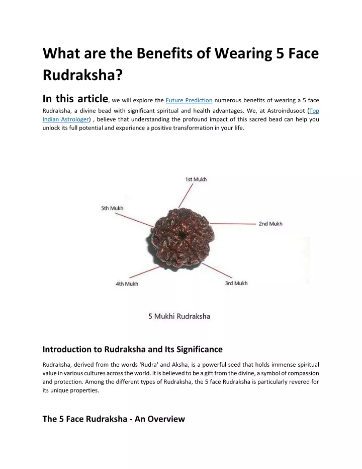 what are the benefits of wearing 5 face rudraksha
