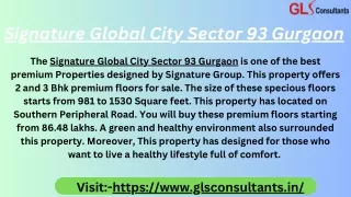 Signature Global City Sector 93 Gurgaon