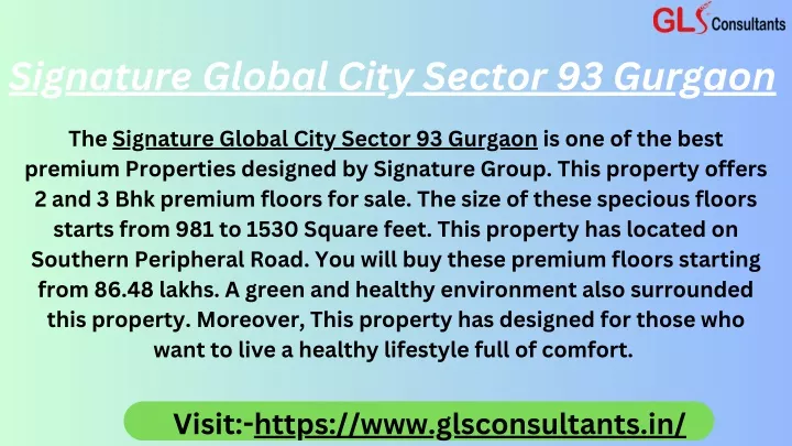 signature global city sector 93 gurgaon