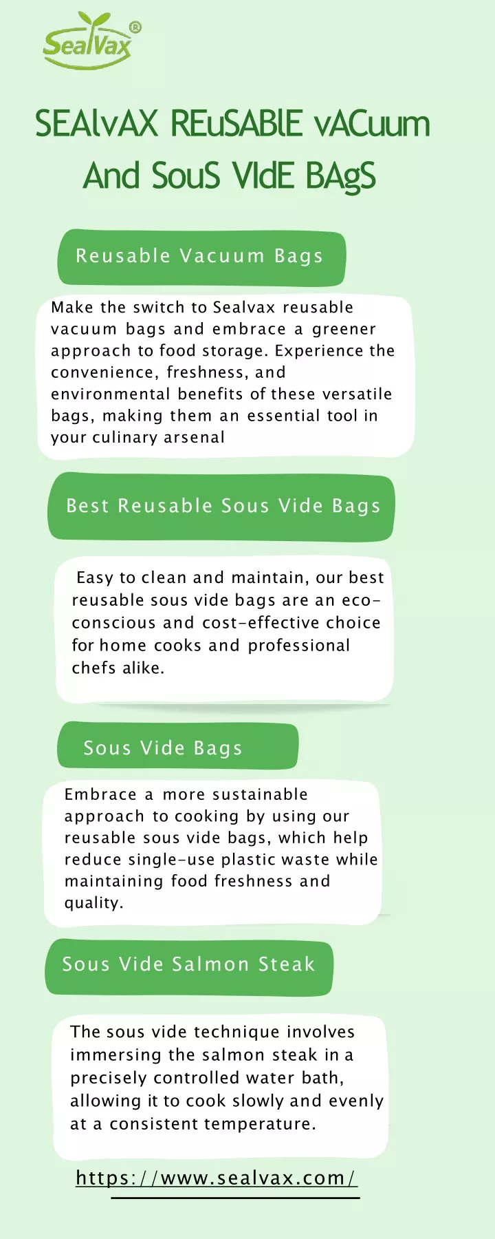 sealvax reusable vacuum and sous vide bags