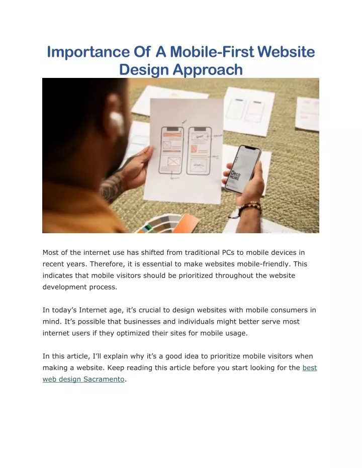 importance of a mobile first website design