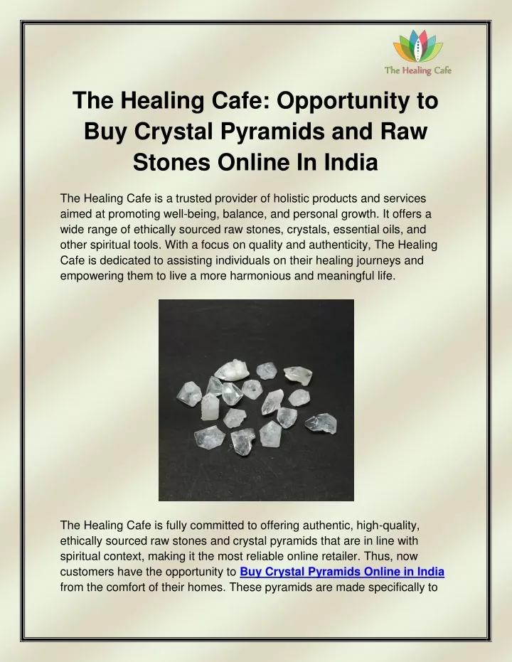 the healing cafe opportunity to buy crystal