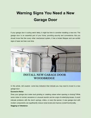Warning Signs You Need a New Garage Door