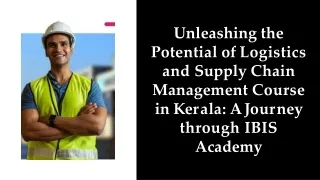 Logistics And supply chain management course in kerala