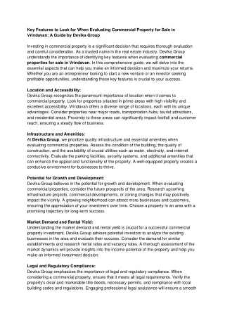 key features to look for when evaluating