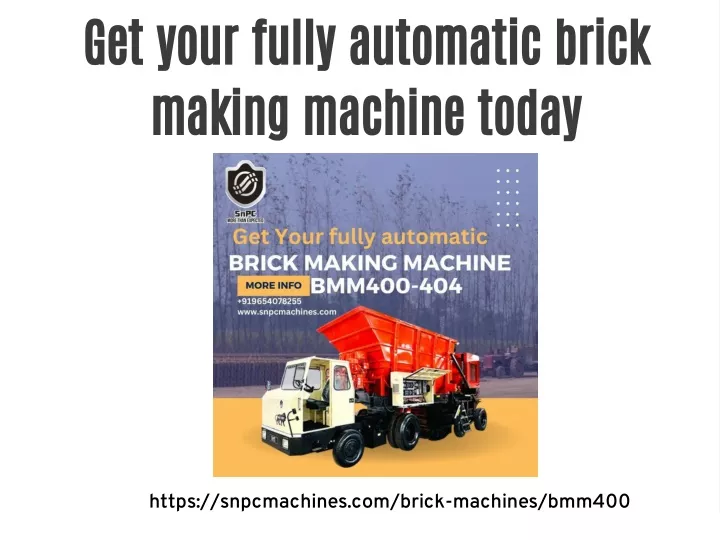 get your fully automatic brick making machine