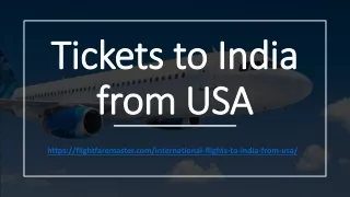 Tickets to India from USA