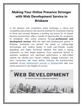 Making Your Online Presence Stronger with Web Development Service in Brisbane