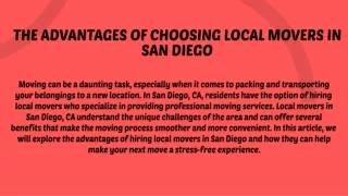The Advantages of Choosing Local Movers in San Diego