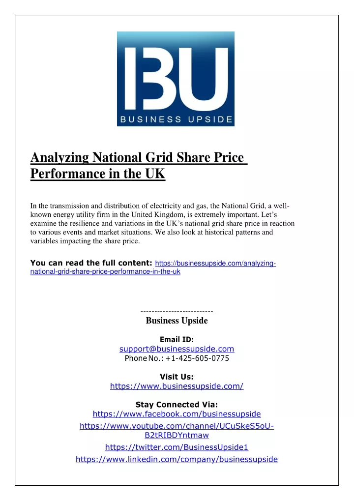 analyzing national grid share price performance