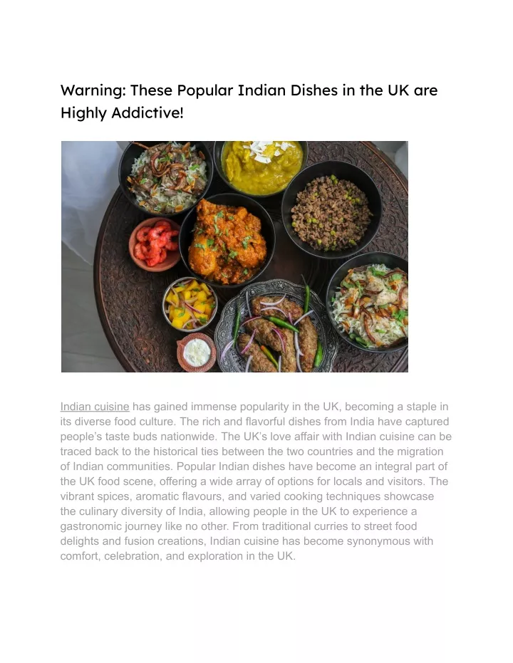 warning these popular indian dishes