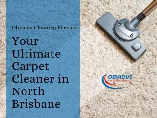 Obvious Cleaning Services Your Ultimate Carpet Cleaner in North Brisbane