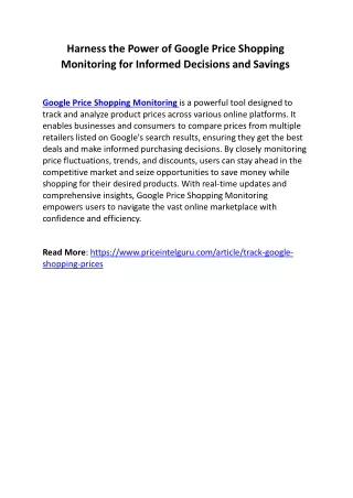 harness the power of google price shopping