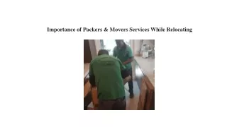 Importance of Packers & Movers Services While