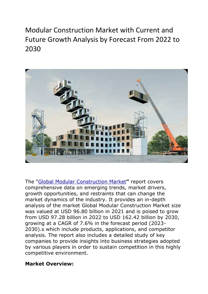 modular construction market with current