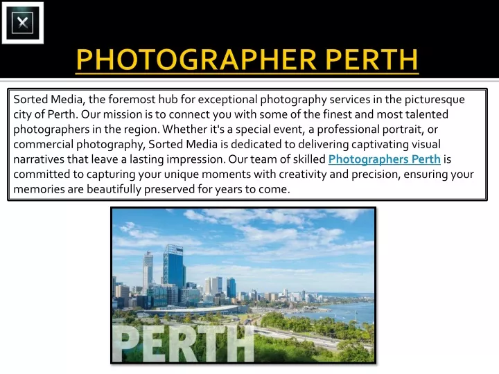 photographer perth