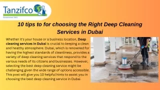 10 tips to for choosing the Right Deep Cleaning Services in Dubai