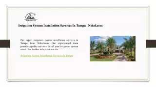 Irrigation System Installation Services In Tampa  Nslcd.com