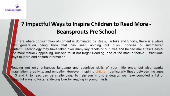 7 impactful ways to inspire children to read more