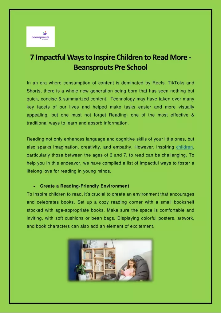 7 impactful ways to inspire children to read more