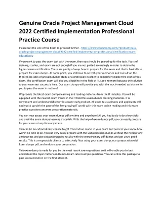 genuine oracle project management cloud 2022