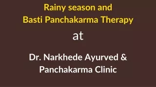 Rainy season and Panchakarma Therapy