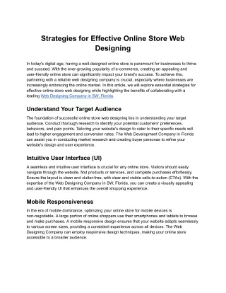 strategies for effective online store