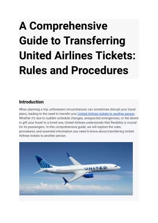 A Comprehensive Guide to Transferring United Airlines Tickets_ Rules and Procedures