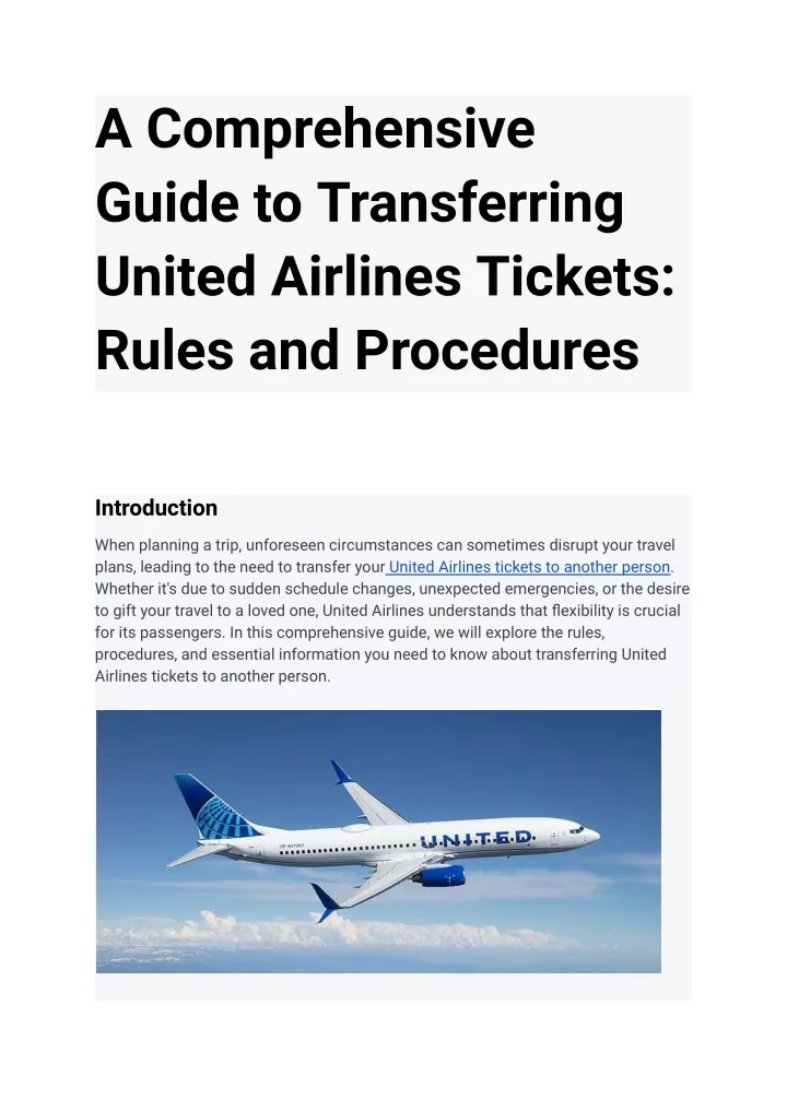 a comprehensive guide to transferring united