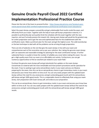 genuine oracle payroll cloud 2022 certified