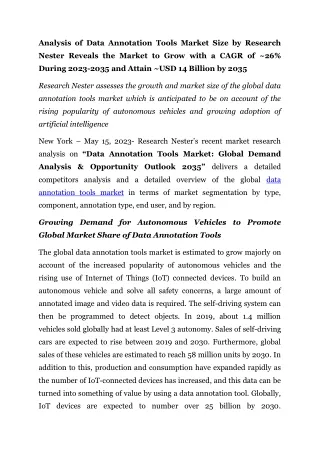 analysis of data annotation tools market size