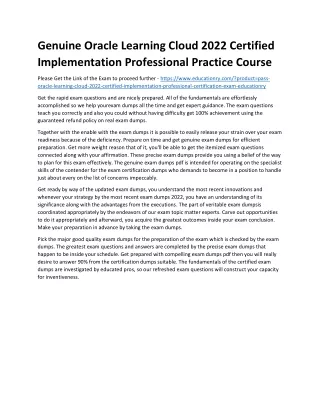 genuine oracle learning cloud 2022 certified