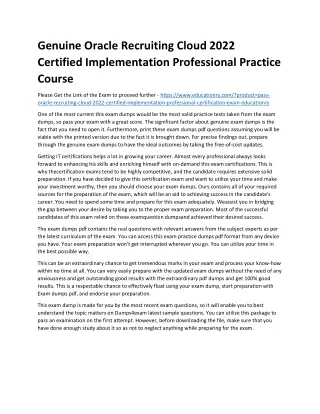genuine oracle recruiting cloud 2022 certified