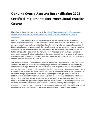 genuine oracle account reconciliation 2022