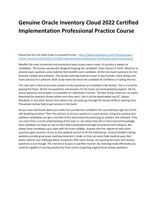 genuine oracle inventory cloud 2022 certified