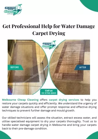 Get professional help for water damage carpet drying