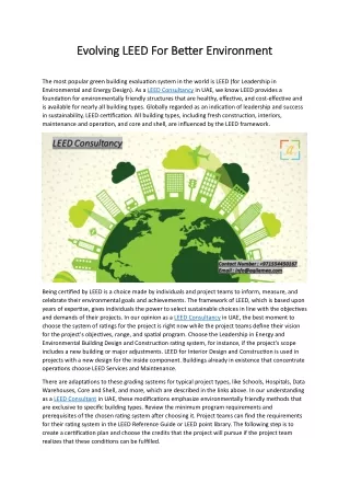 ev evolving leed olving leed for better