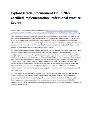 explore oracle procurement cloud 2022 certified