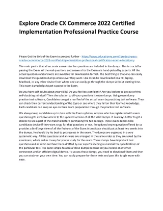 explore oracle cx commerce 2022 certified