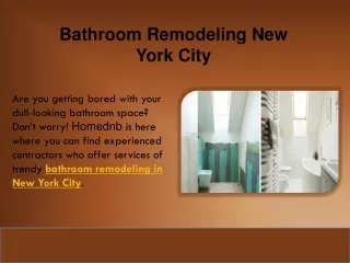 Bathroom Remodeling New York City