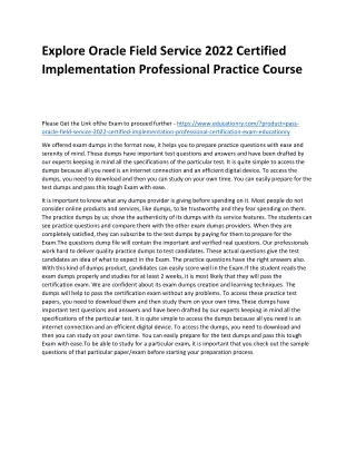 explore oracle field service 2022 certified