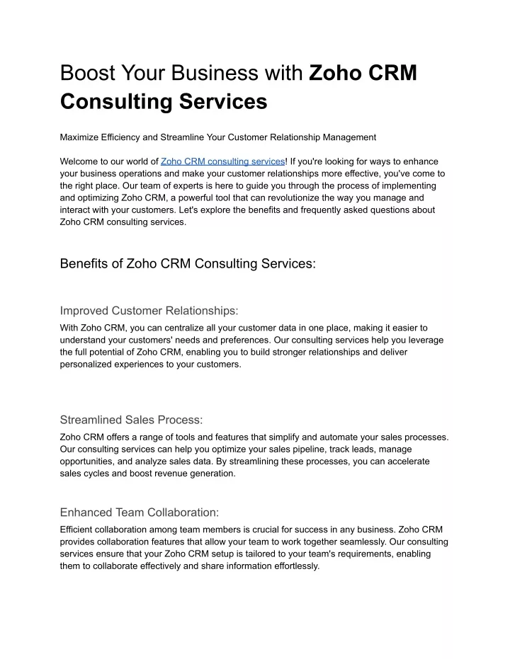 boost your business with zoho crm consulting