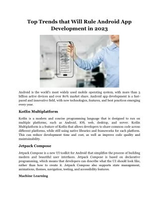 top trends that will rule android app development