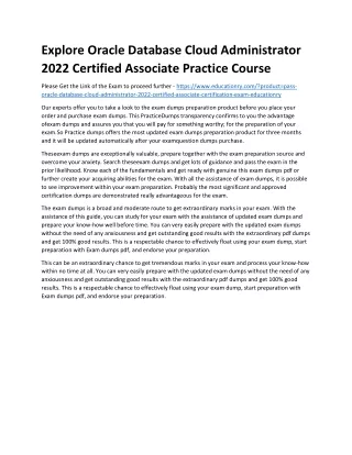 explore oracle database cloud administrator 2022