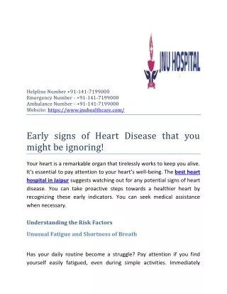 Early signs of Heart Disease that you might be ignoring